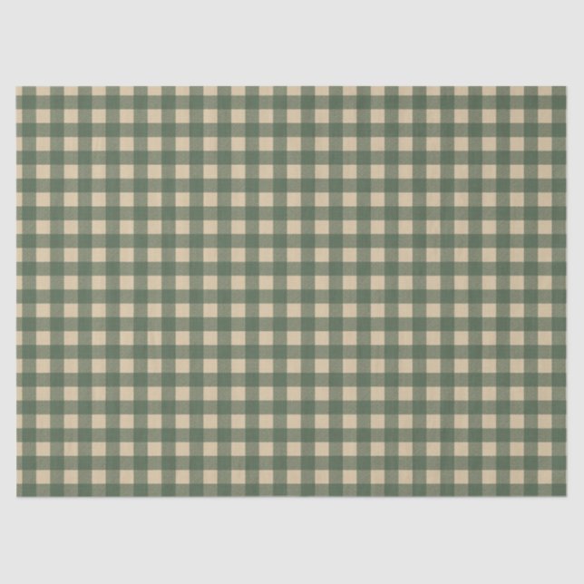 Light Green Gingham Decoupage Seidenpapier (Vorderseite)