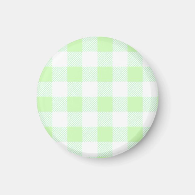 Light Green Gingham Karo Pattern Magnet (Vorne)