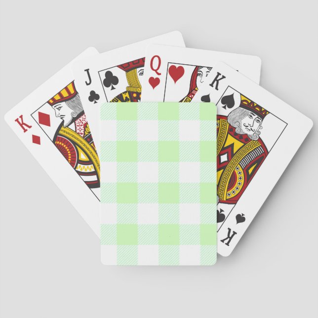 Light Green Gingham Karo Pattern Spielkarten (Rückseite)