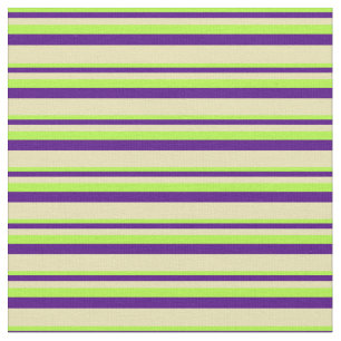 Light Green, Indigo & Tan Colored Lines Stoff
