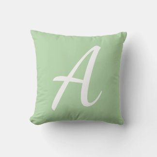 Light Green Monogram Kissen