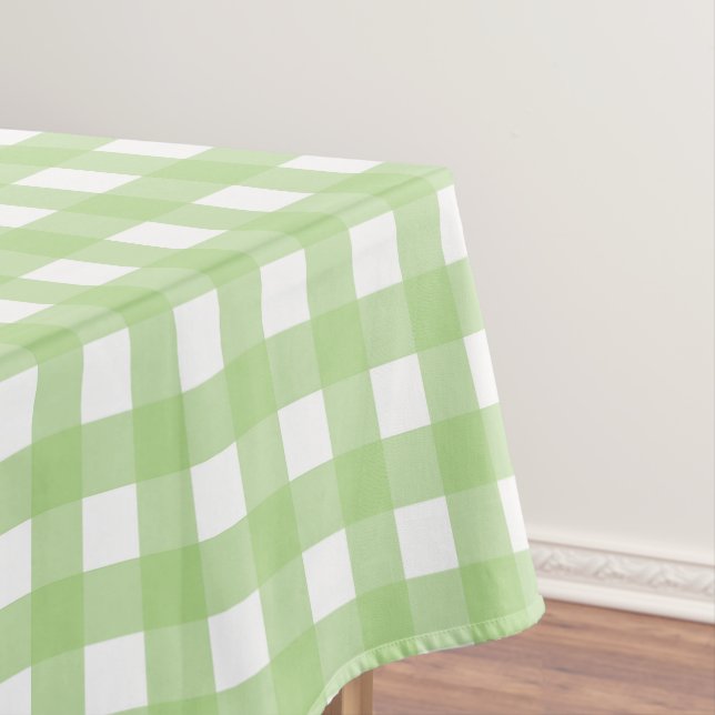 Light Green Pastel Gingham Karo Pattern Tischdecke (Beispiel)