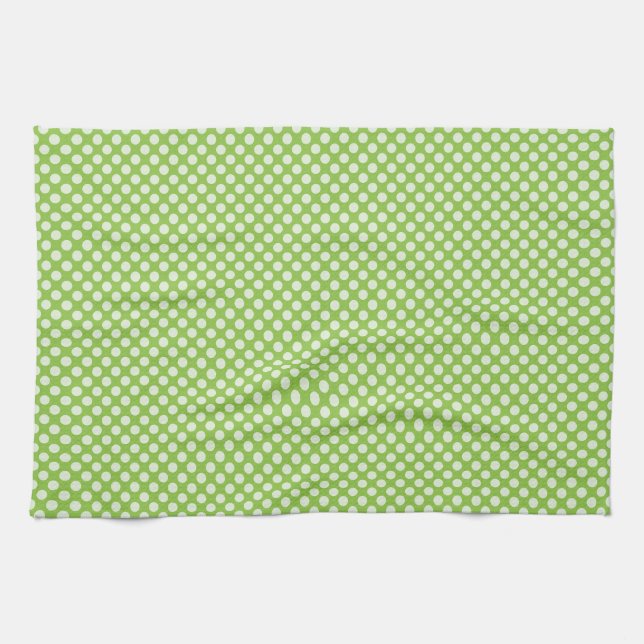 Light Green Polka Dots Handtuch (Horizontal)