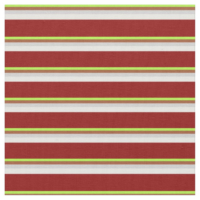 Light Green, Sienna, Grau, Minze Cream & Dark Red Stoff (Nahaufnahme)