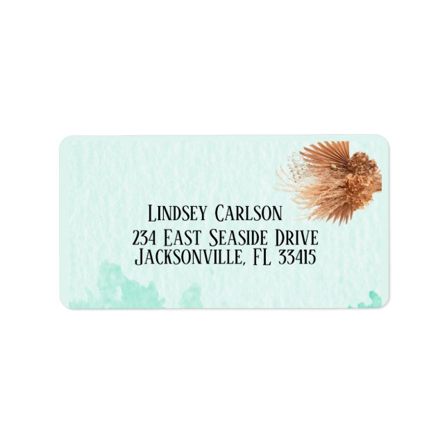 Light Green Simple Minimalistic Envelope Address Adressaufkleber (Vorne)
