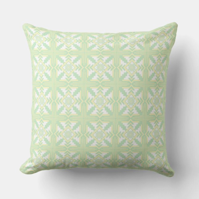 Light Green Southwestern Throw Kissen (Vorderseite)