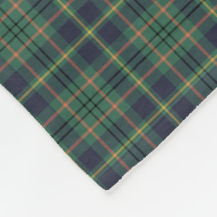 Light Green und Navy Blue Taylor Clan Tartan Fleecedecke