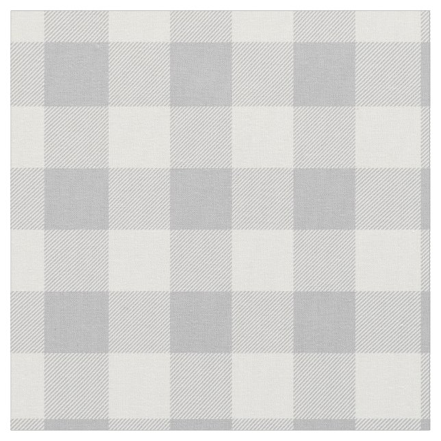 Light Grey and White Plaid Gingham Stoff (Nahaufnahme)