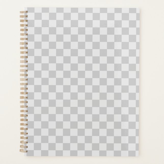 Light Grey Gray Checkered Checkerboard Planer (Vorderseite)