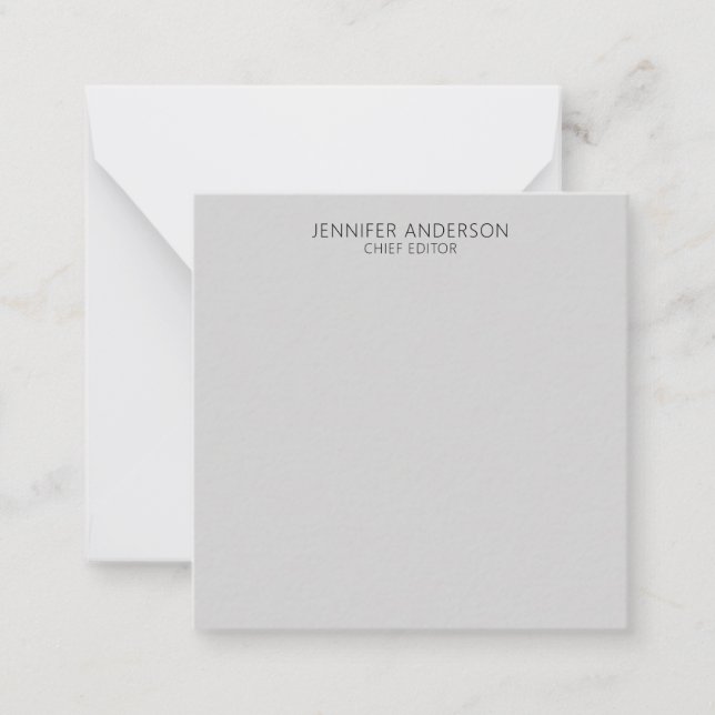 Light Grey Professional Modern Plain Minimalist Mitteilungskarte (Vorderseite)