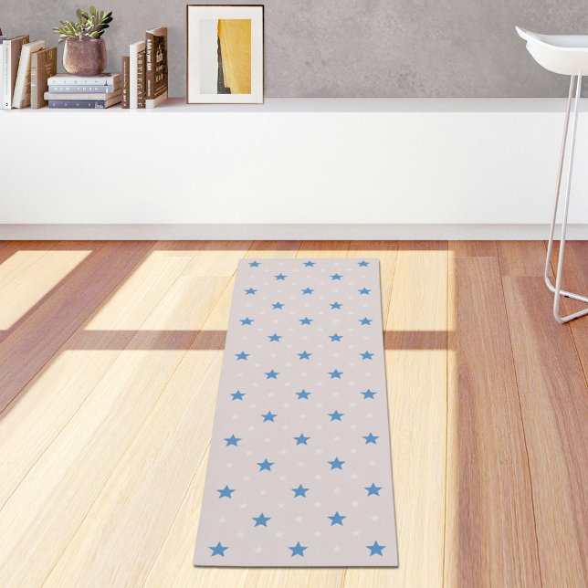 Light Grey Stars Pattern Yoga Mat Yogamatte (Von Creator hochgeladen)