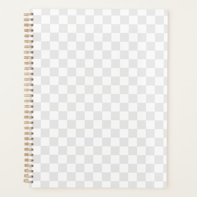 Light Grey White Checkered Checkerboard Planer (Vorderseite)
