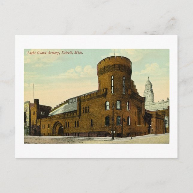 Light Guard Armory Detroit, Michigan Postkarte (Vorderseite)