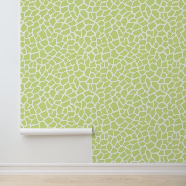 Light Honeydew Lime Green Giraffe Abstraktes Muste Tapete (Anwendung)