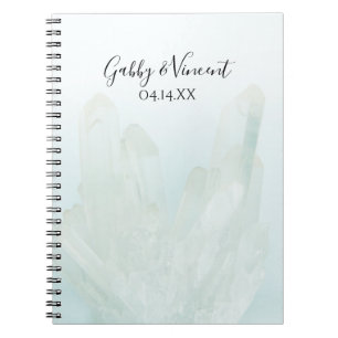 Light Ice Blue Crystals Wedding Guest Book Notizblock