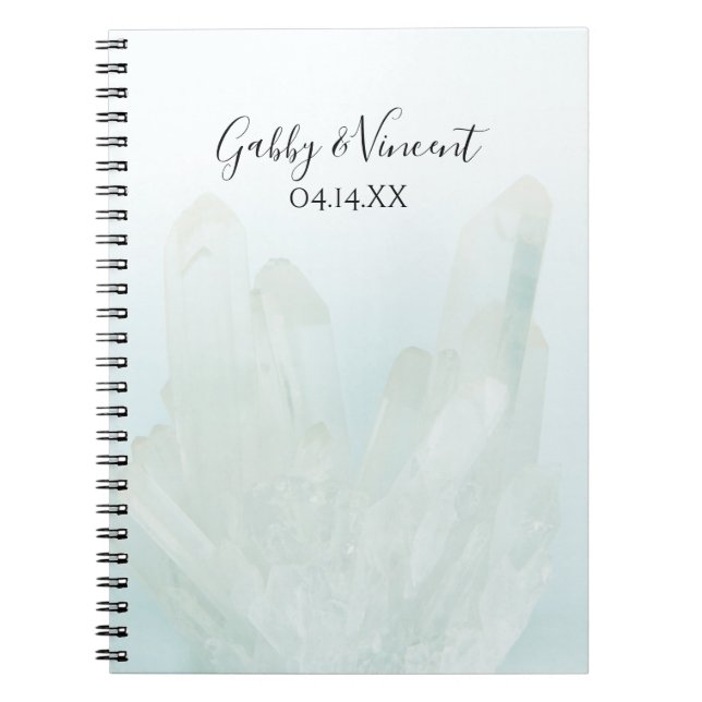 Light Ice Blue Crystals Wedding Guest Book Notizblock (Vorderseite)