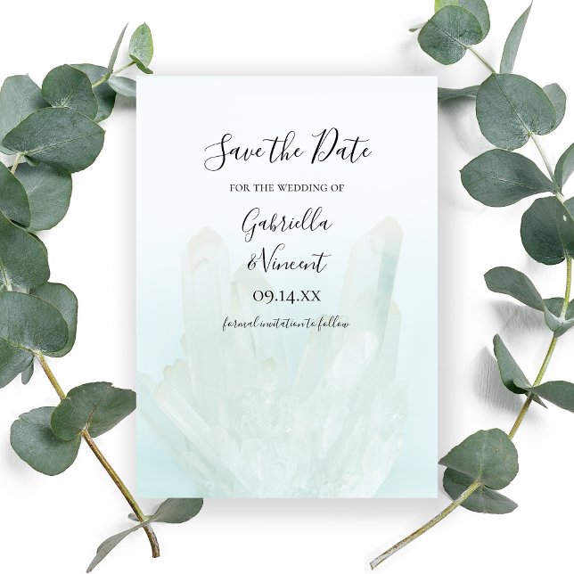 Light Ice Blue Crystals Wedding Save the Date (Von Creator hochgeladen)