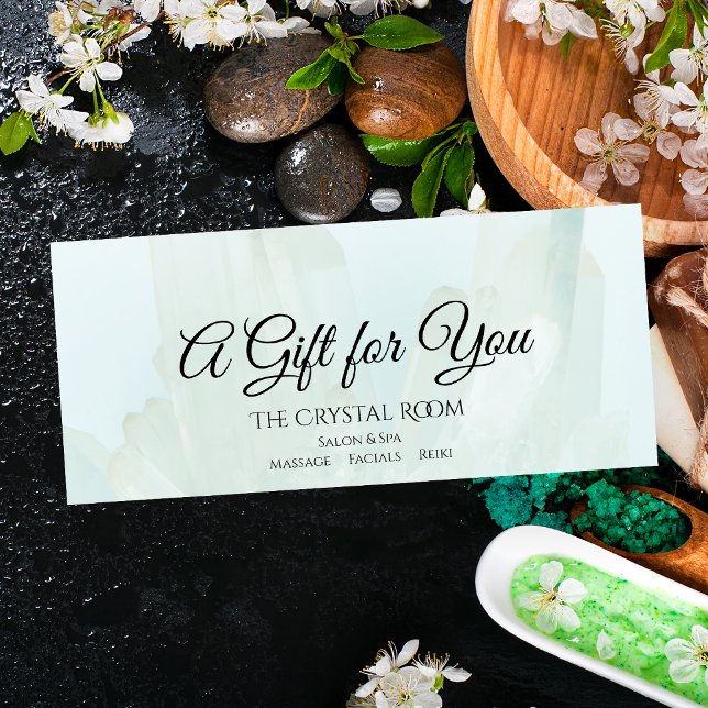 Light Ice Blue Crystals Wellness-Center Salon Gesc Werbekarte (Von Creator hochgeladen)