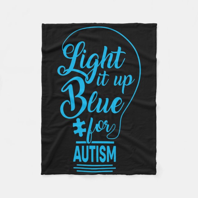 Light It Up Blue Autismus Awareness Gaben Autistic Fleecedecke (Vorderseite)