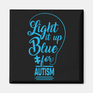 Light It Up Blue Autismus Awareness Gaben Autistic Magnet