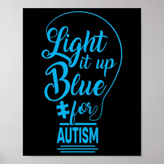 Light It Up Blue Autismus Awareness Gaben Autistic Poster (Vorne)