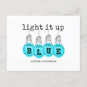Light It Up Blue Autismus Awareness Premium T - Sh Postkarte