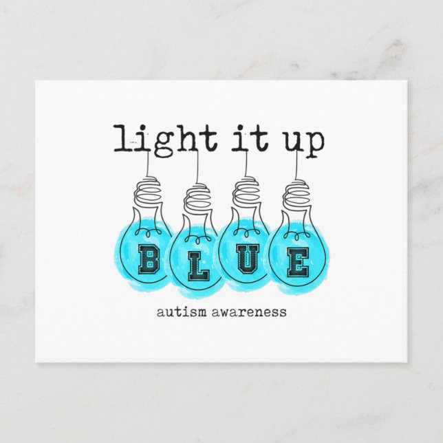Light It Up Blue Autismus Awareness Premium T - Sh Postkarte (Vorderseite)