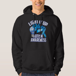 Light It up Blue for Autismus Awareness Gifts Blue Hoodie