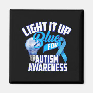 Light It up Blue for Autismus Awareness Gifts Blue Magnet