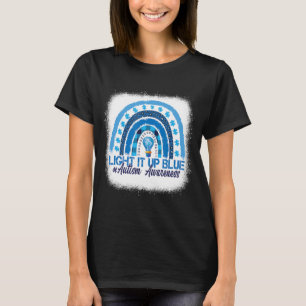 Light It Up Blue Rainbow brach Autismus Awareness T-Shirt
