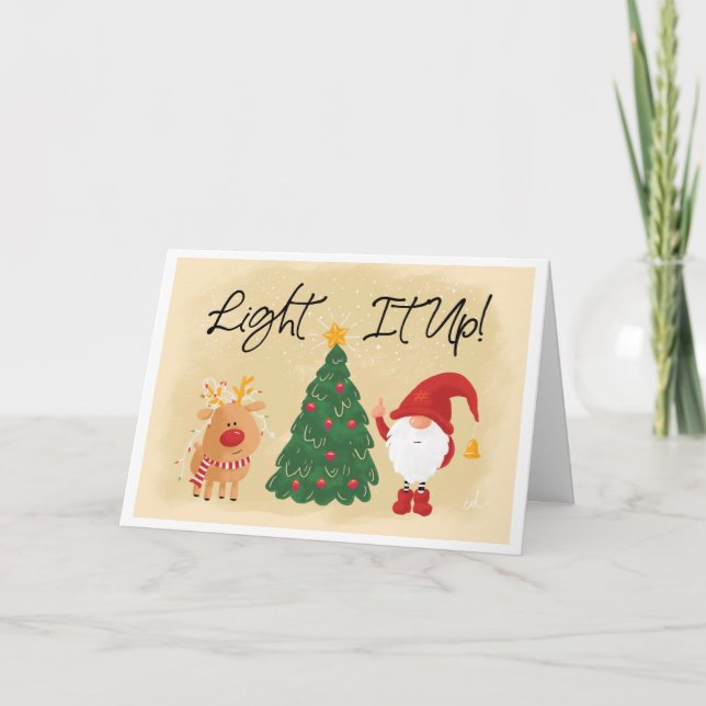 Light It Up Christmas Card Karte (Vorderseite)