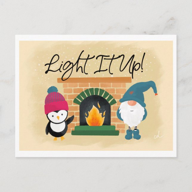 Light it up Holiday Card Postkarte (Vorderseite)