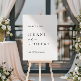 Light Ivory Modern Minimal Wedding Willkommenszeic