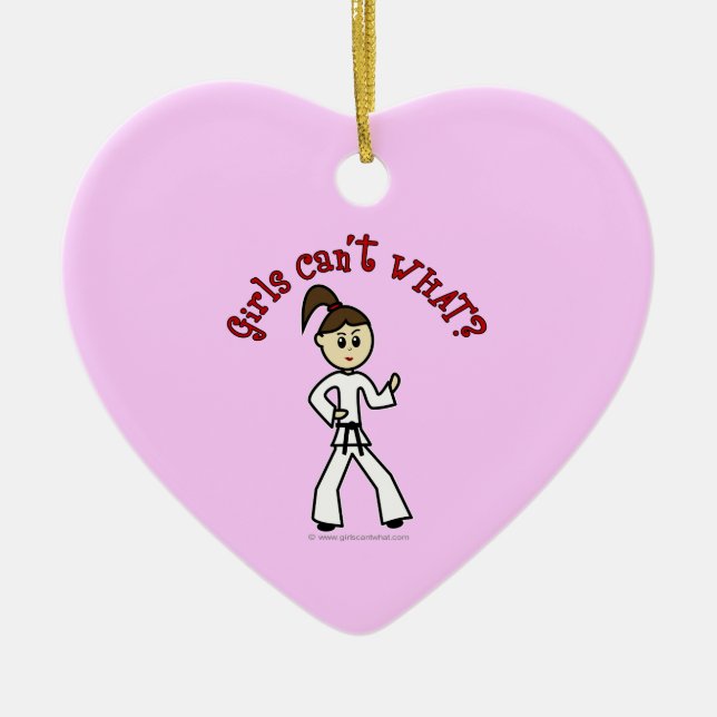 Light Karate Girl Keramikornament (Vorne)