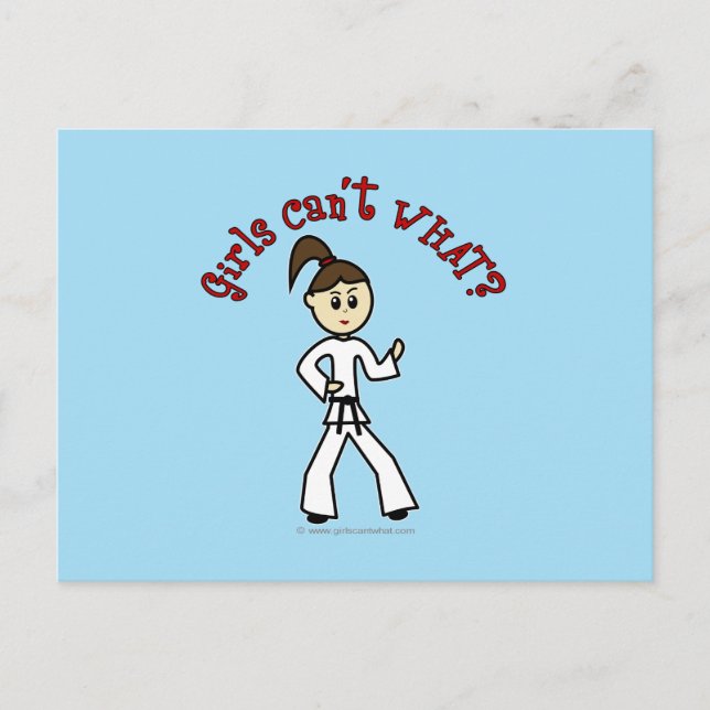 Light Karate Girl Postkarte (Vorderseite)