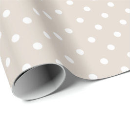 Light Khaki | White Polka Dot Wrapping Paper Geschenkpapier