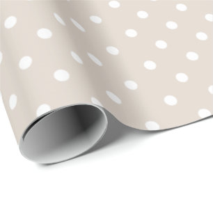 Light Khaki White Polka Dot Wrapping Paper Geschenkpapier