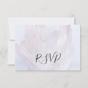 Light Lavender Crystals Wedding RSVP Replik Card