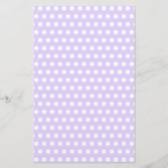 Light Lavender mit weißen Polka Dots Briefpapier (Vorderseite)