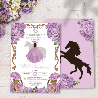 Light Lavender Western Charra Vestidos Quinceanera Einladung