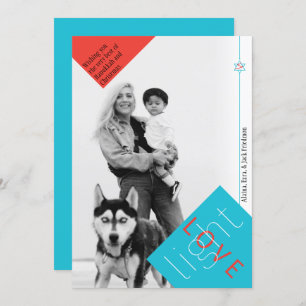 Light & Liebe Hanukkah & Christmas Foto Card Karte