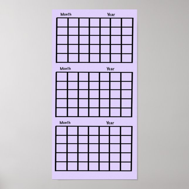 Light Lila 3 Monate Calendar Poster (Vorne)