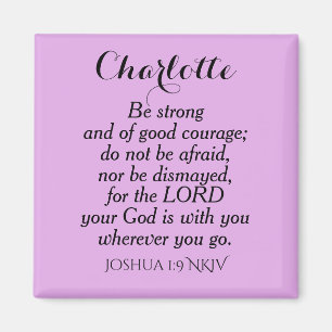 Light Lila Courage Bible Verse Individuelle Name Magnet