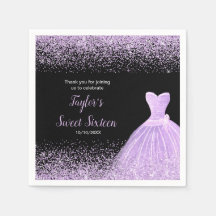 Light Lila Dress Imitate Glitzer Sweet 16 Birthday