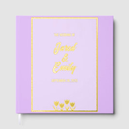Light Lila Gold Wedding Foil Gästebuch