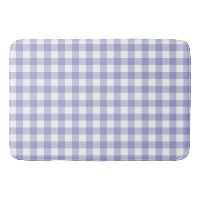 Light Lila Lavender Gingham Buffalo Karo Kariert Badematte (Vorderseite)