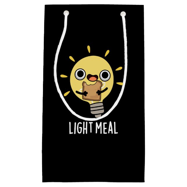 Light Meal Funny Electric Bulb Pun Dark BG Kleine Geschenktüte (Vorderseite)