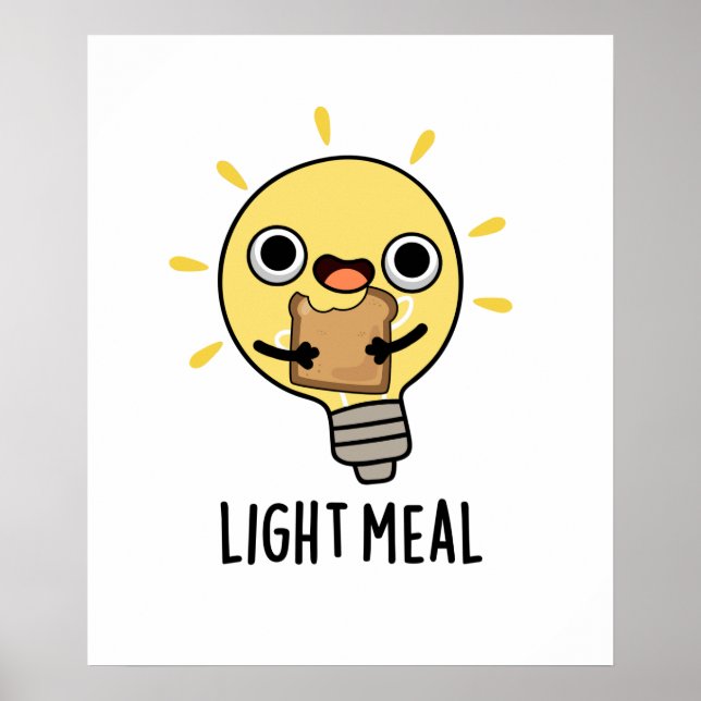 Light Meal Funny Electric Bulb Pun Poster (Vorne)