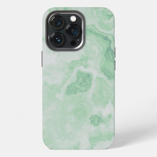 Light Mint Green Marmor iPhone Hülle (Hinten)