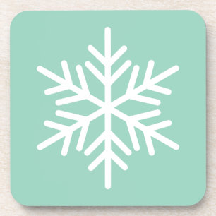 Light Minze Aquamarin Background White Nordic Snow Getränkeuntersetzer
